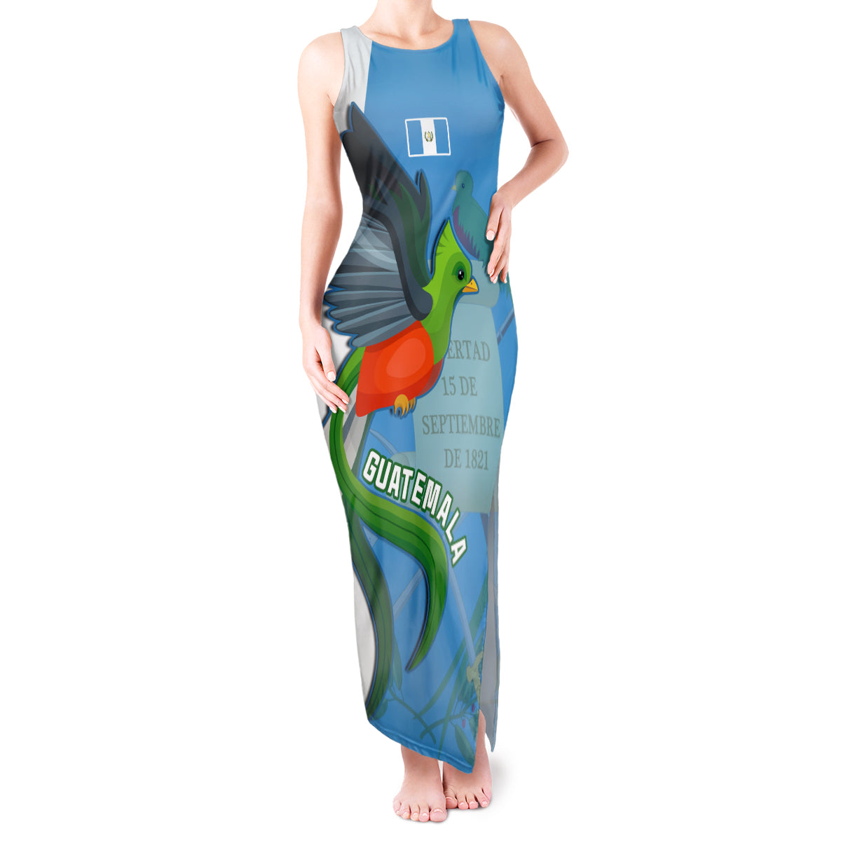 Guatemala Independence Day Tank Maxi Dress Guatemalan Quetzal 202st Anniversary - Wonder Print Shop