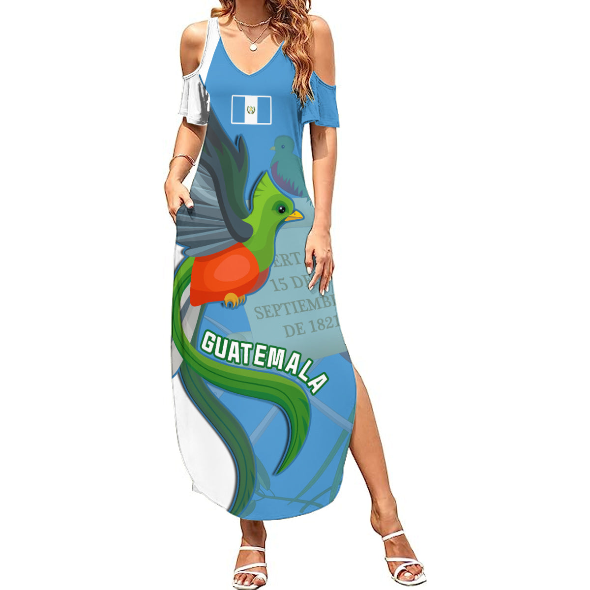 Custom Guatemala Independence Day Summer Maxi Dress Guatemalan Quetzal 202st Anniversary - Wonder Print Shop