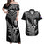 New Zealand Silver Fern Rugby Couples Matching Off Shoulder Maxi Dress and Hawaiian Shirt Go All Black 2023 World Cup - Wonder Print Shop