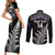 Personalised New Zealand Silver Fern Rugby Couples Matching Short Sleeve Bodycon Dress and Long Sleeve Button Shirts Go All Black 2023 World Cup - Wonder Print Shop