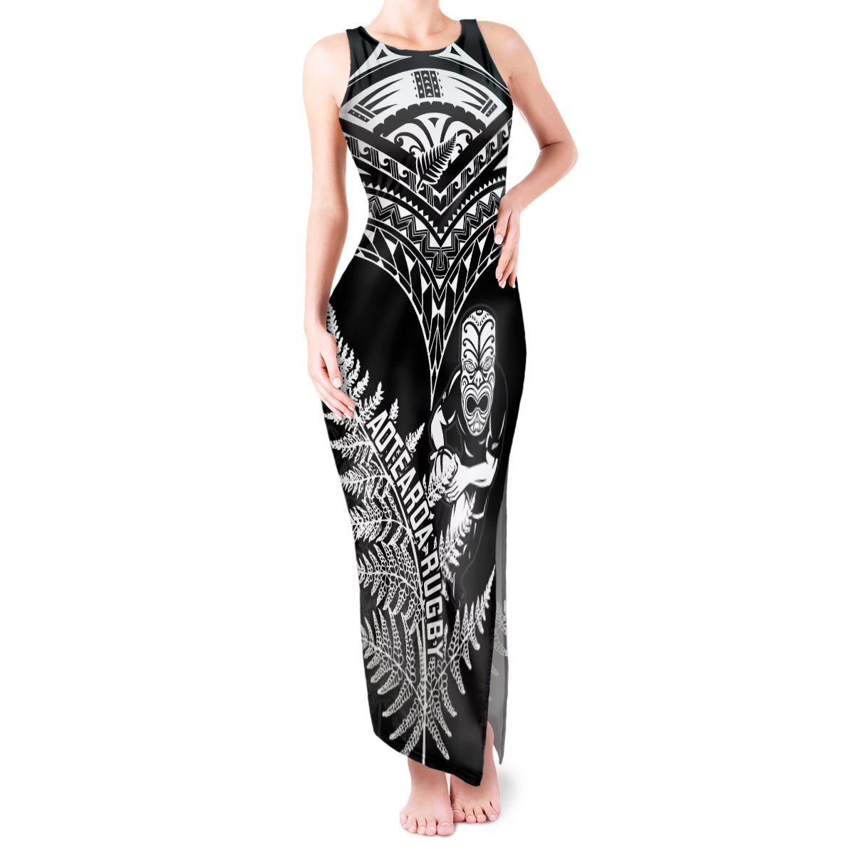 Personalised New Zealand Silver Fern Rugby Tank Maxi Dress Go All Black 2023 World Cup - Wonder Print Shop