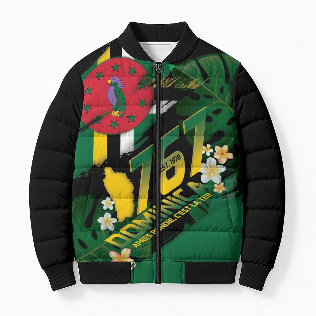 Dominica Independence Day Bomber Puffer Jacket Waitukubuli 767 Flag Tropical Vibes