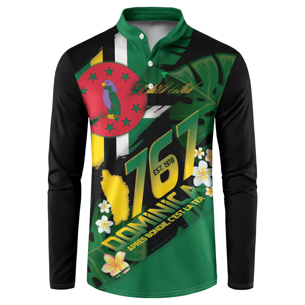 Dominica Independence Day Button Sweatshirt Waitukubuli 767 Flag Tropical Vibes