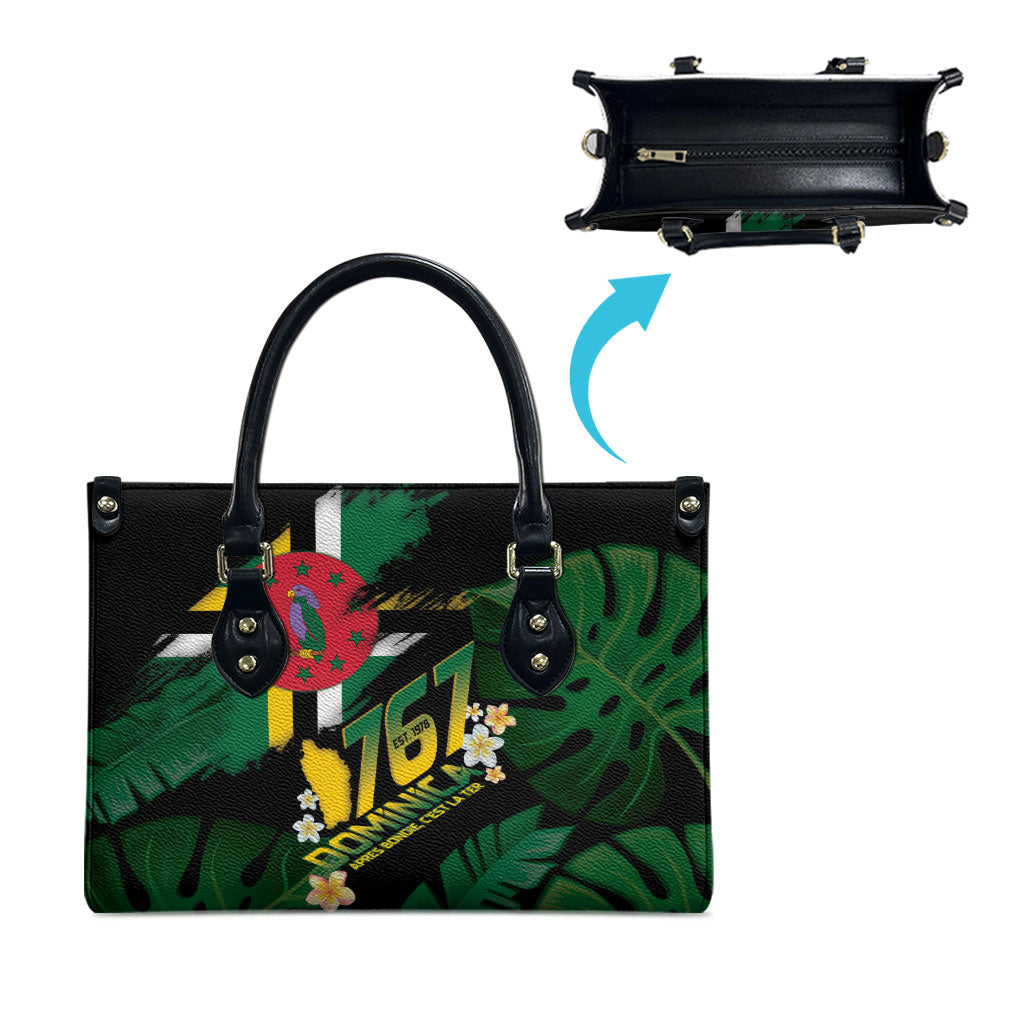 Dominica Independence Day Leather Bag Waitukubuli 767 Flag Tropical Vibes