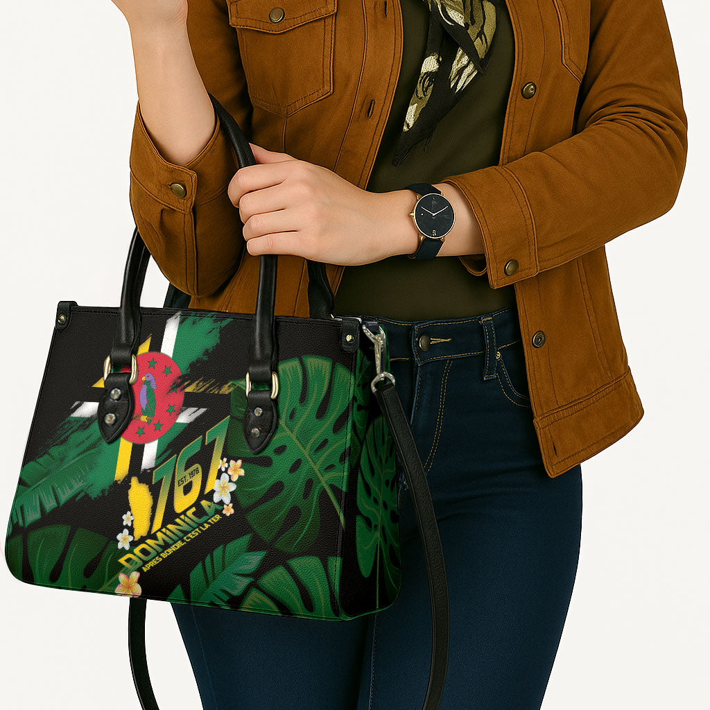 Dominica Independence Day Leather Bag Waitukubuli 767 Flag Tropical Vibes