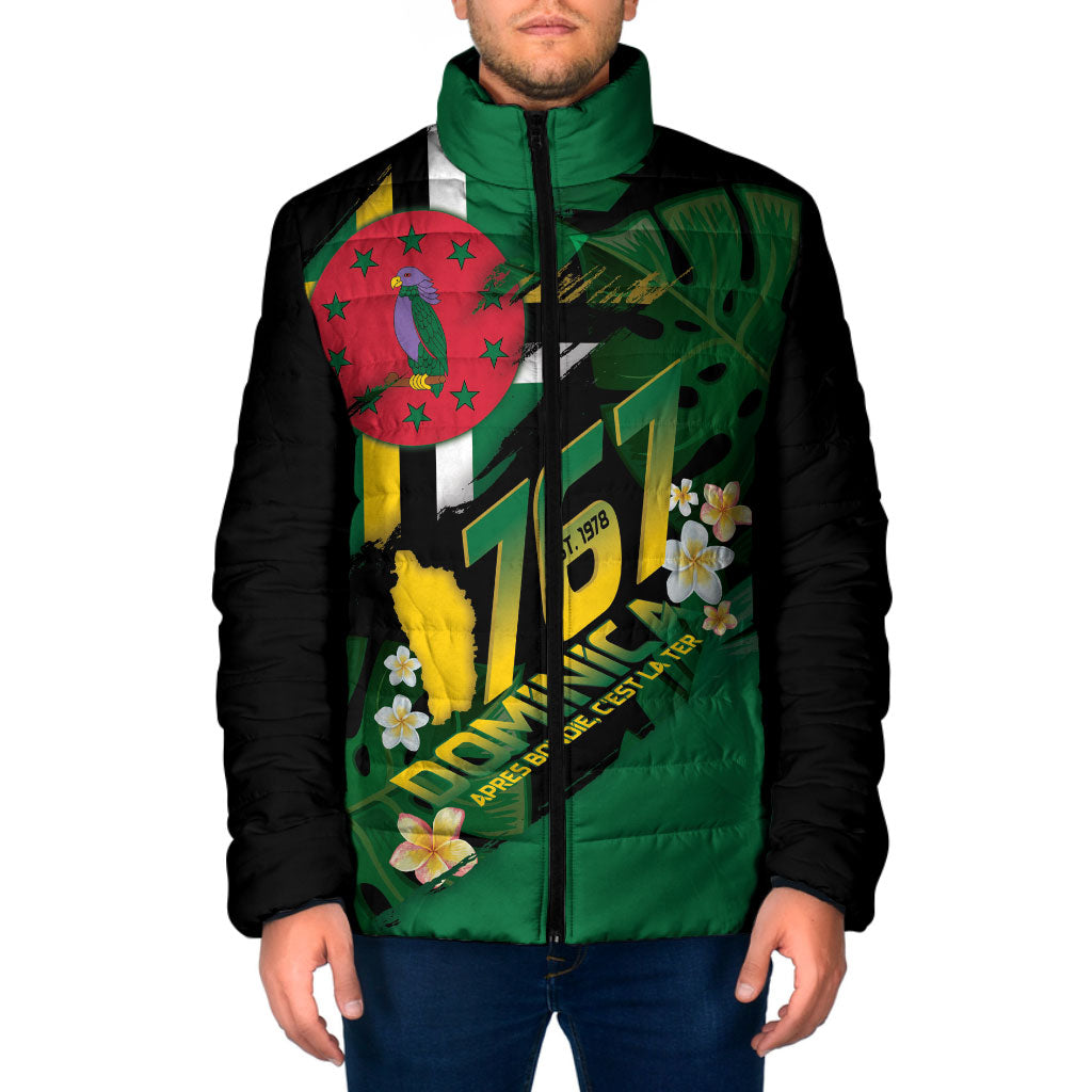 Dominica Independence Day Padded Jacket Waitukubuli 767 Flag Tropical Vibes