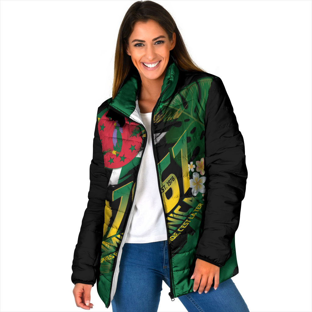 Dominica Independence Day Padded Jacket Waitukubuli 767 Flag Tropical Vibes