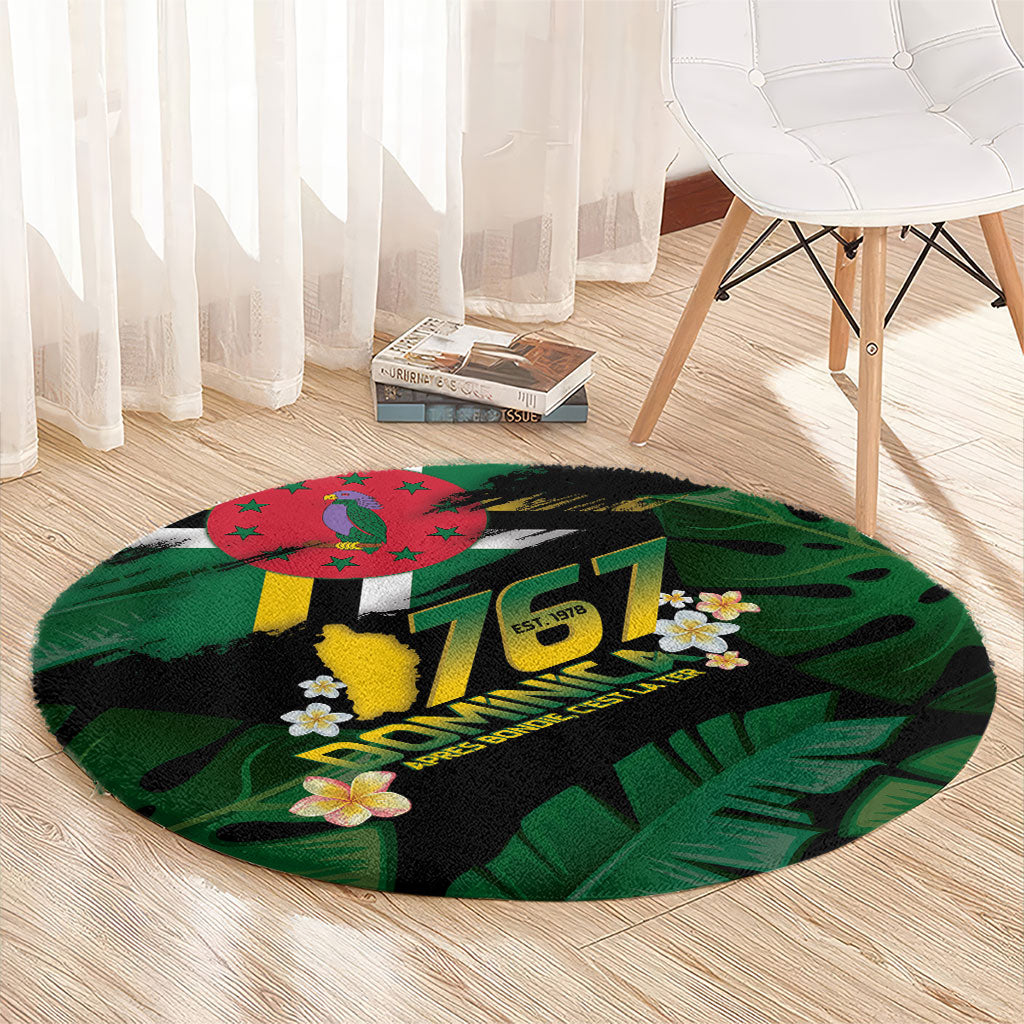 Dominica Independence Day Round Carpet Waitukubuli 767 Flag Tropical Vibes