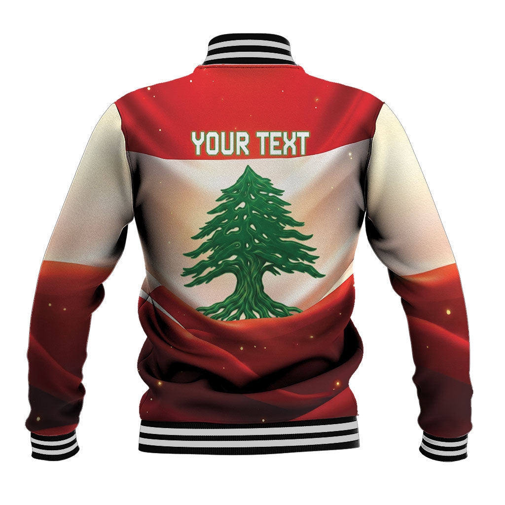 Personalised Lebanon Independence Day Baseball Jacket Happy 22 November Cedar Flag Style