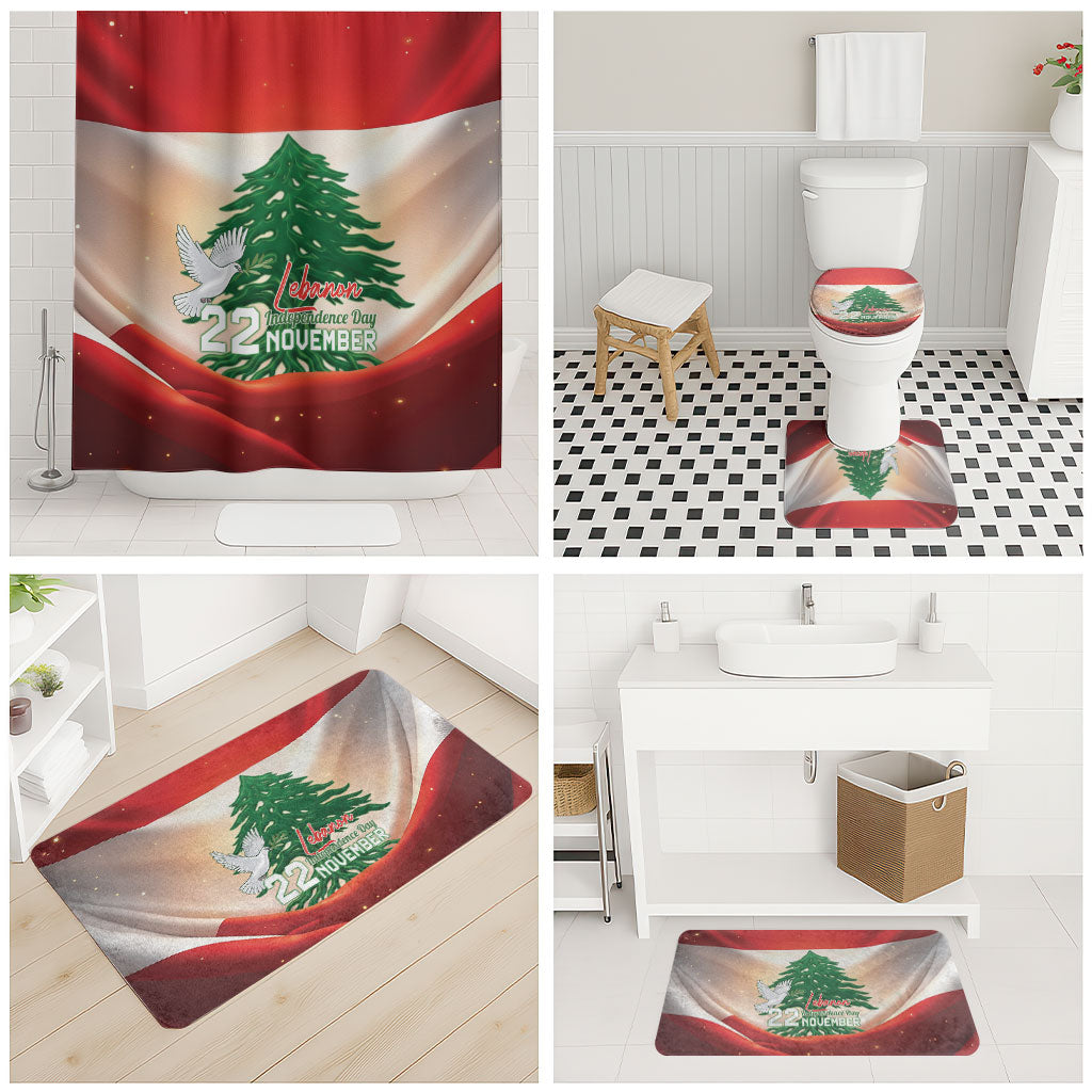 Lebanon Independence Day Bathroom Set Happy 22 November Cedar Flag Style