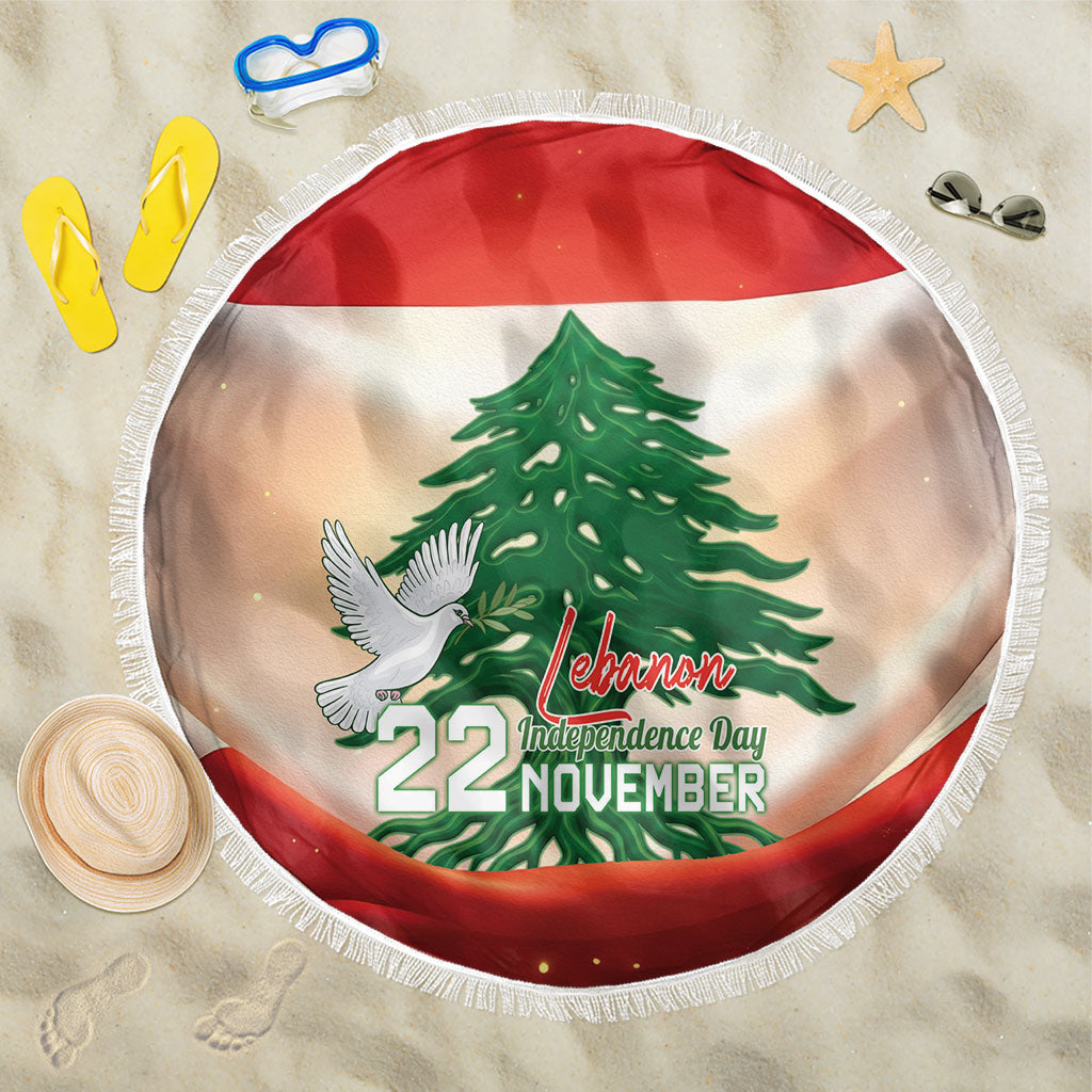 Lebanon Independence Day Beach Blanket Happy 22 November Cedar Flag Style