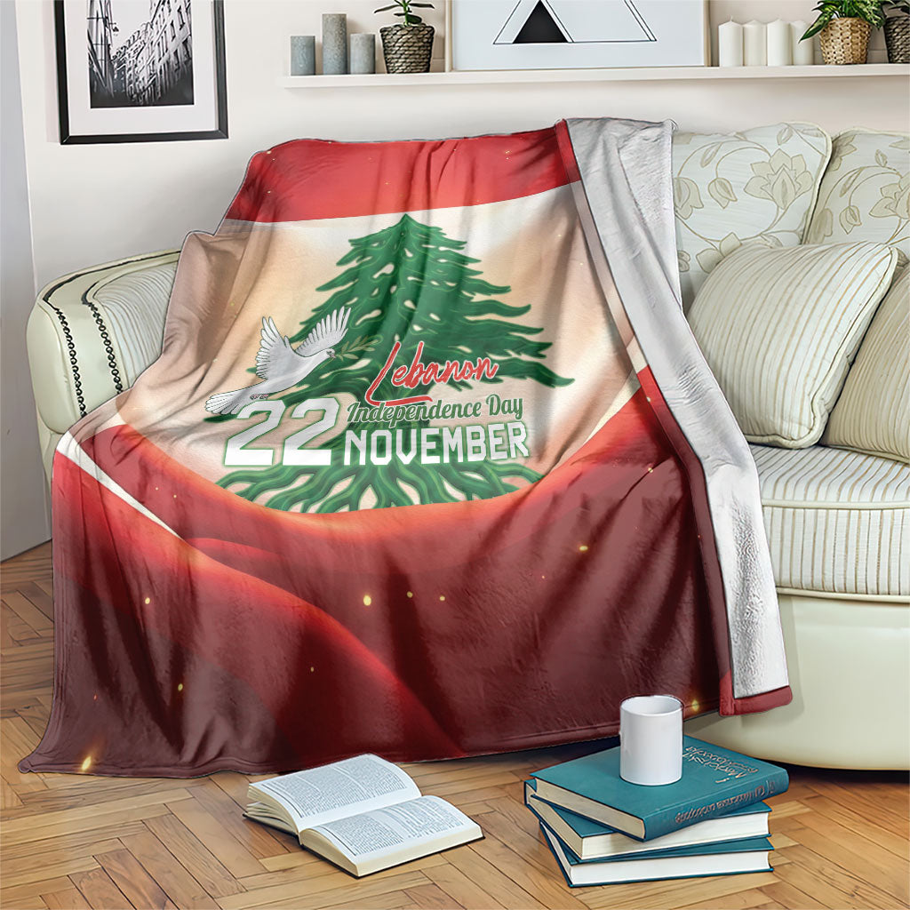 Lebanon Independence Day Blanket Happy 22 November Cedar Flag Style