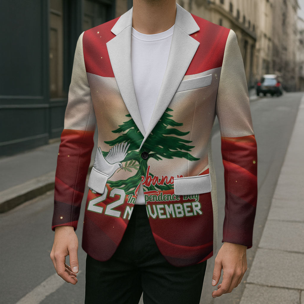 Personalised Lebanon Independence Day Blazer Happy 22 November Cedar Flag Style