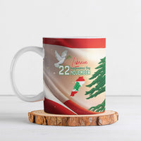 Personalised Lebanon Independence Day Ceramic Mug Happy 22 November Cedar Flag Style