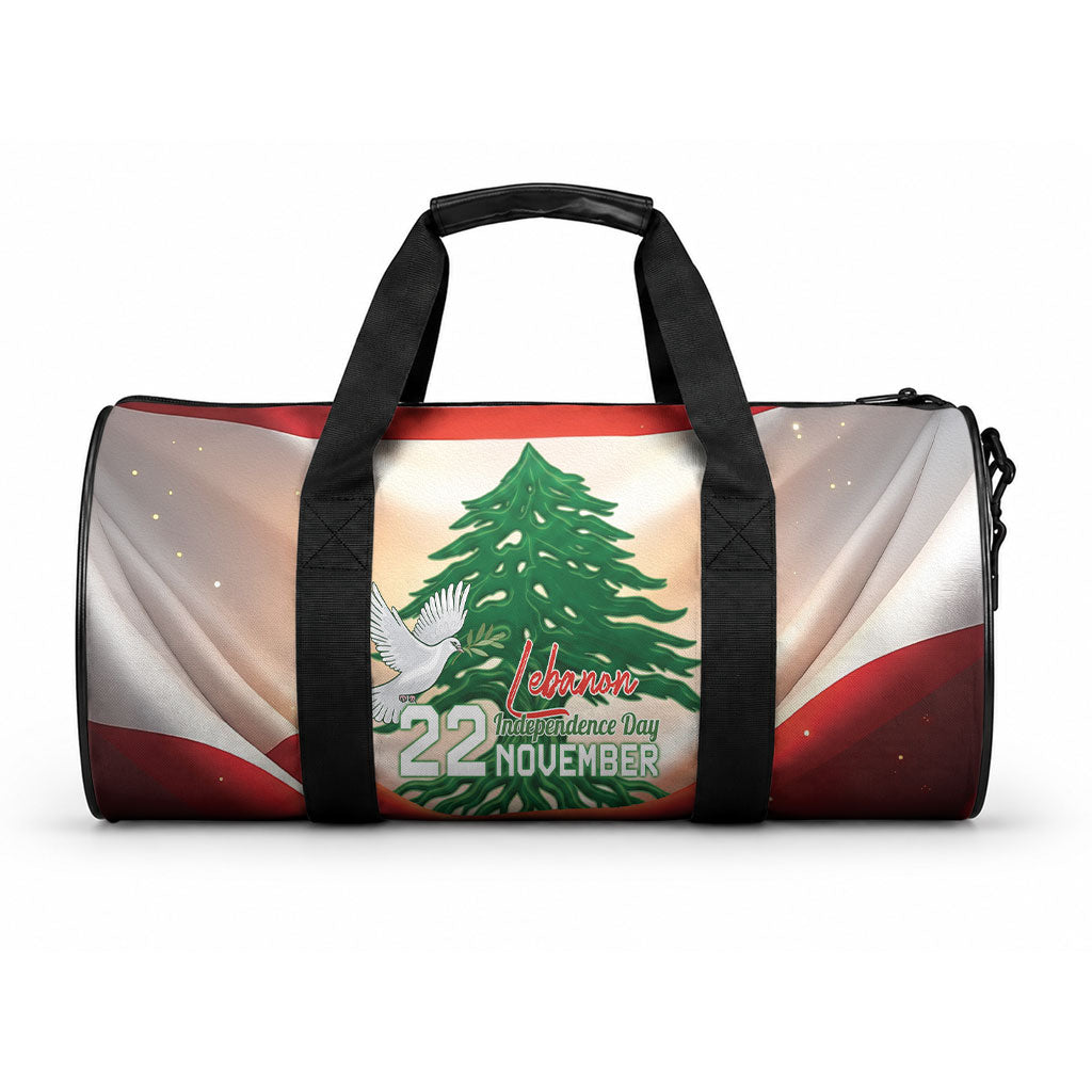 Lebanon Independence Day Duffle Bag Happy 22 November Cedar Flag Style