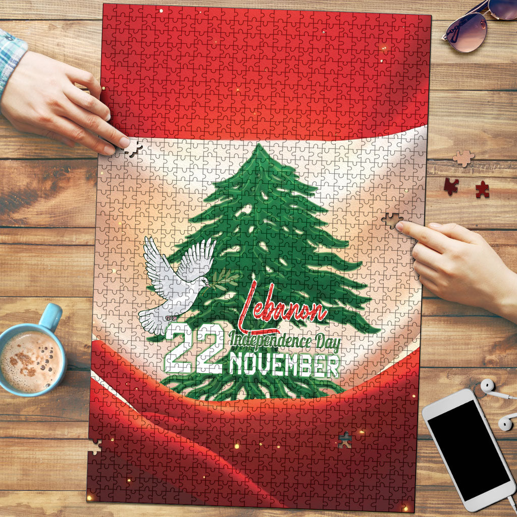 Lebanon Independence Day Puzzle Happy 22 November Cedar Flag Style