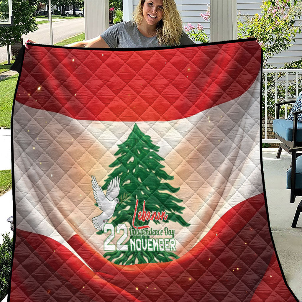 Lebanon Independence Day Quilt Happy 22 November Cedar Flag Style