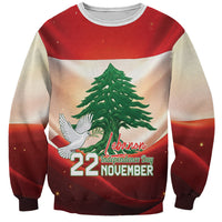 Personalised Lebanon Independence Day Sweatshirt Happy 22 November Cedar Flag Style