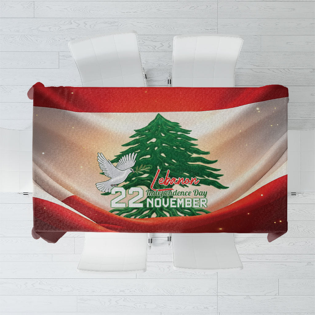 Lebanon Independence Day Tablecloth Happy 22 November Cedar Flag Style