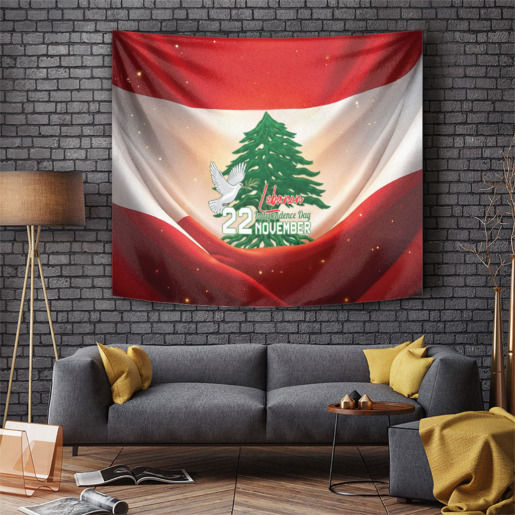 Lebanon Independence Day Tapestry Happy 22 November Cedar Flag Style