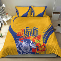Barbados Independence Day Bedding Set 60th Anniversary Dwarf Poinciana Curves