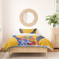 Barbados Independence Day Bedding Set 60th Anniversary Dwarf Poinciana Curves
