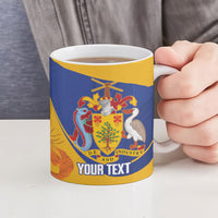 Personalized Barbados Independence Day Ceramic Mug 60th Anniversary Dwarf Poinciana Curves