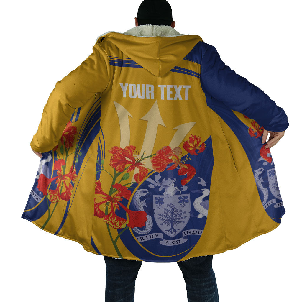 Personalized Barbados Independence Day Cloak 60th Anniversary Dwarf Poinciana Curves