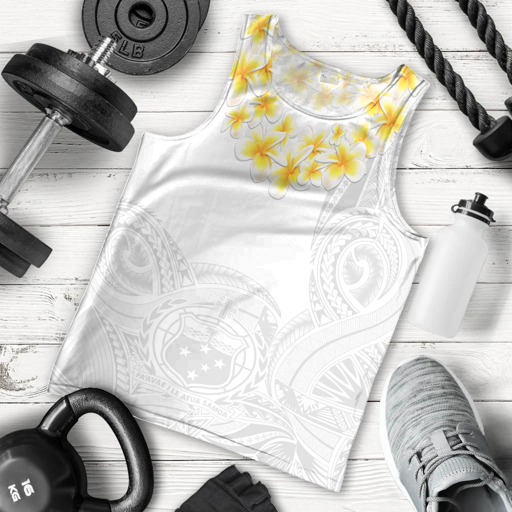 Personalised Samoa White Sunday Men Tank Top Lotu Tamaiti 2023 With Coat Of Arms - Wonder Print Shop