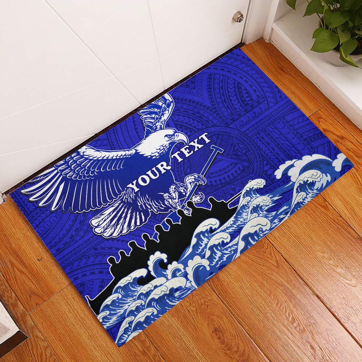 personalised-american-samoa-fautasi-race-rubber-doormat-eagle-with-polynesian-pattern