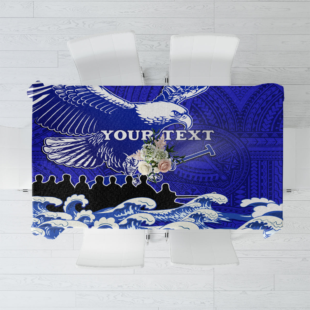 personalised-american-samoa-fautasi-race-tablecloth-eagle-with-polynesian-pattern