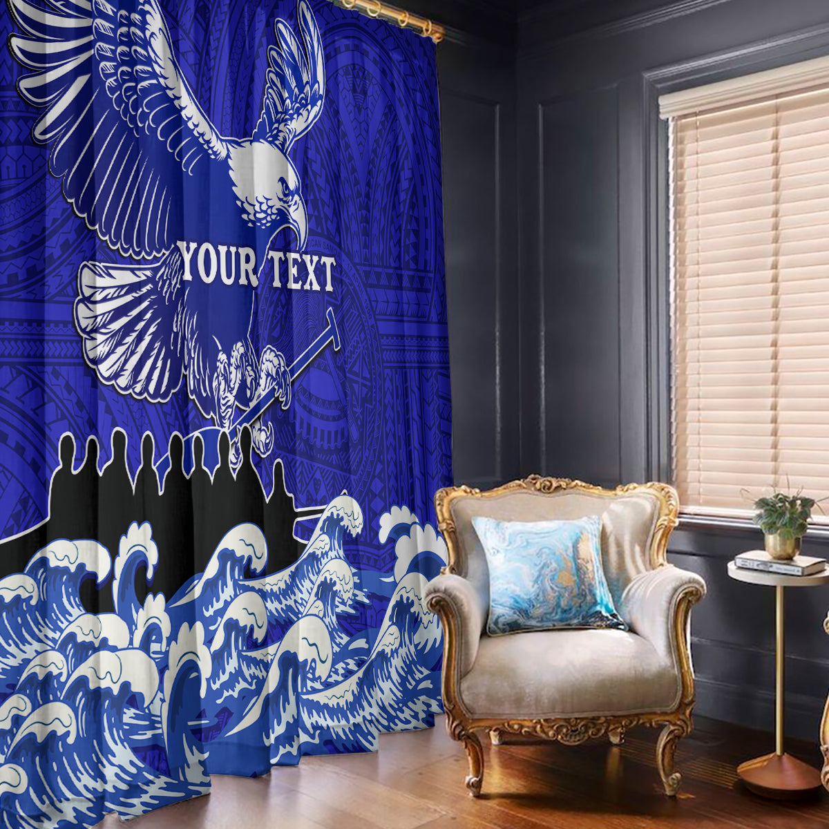 personalised-american-samoa-fautasi-race-window-curtain-eagle-with-polynesian-pattern