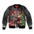 Christmas Canada Bomber Jacket Merry Moose-Mas Santa Hugging A Moose - Wonder Print Shop