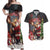 Christmas Canada Couples Matching Off Shoulder Maxi Dress and Hawaiian Shirt Merry Moose-Mas Santa Hugging A Moose - Wonder Print Shop