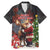 Christmas Canada Family Matching Mermaid Dress and Hawaiian Shirt Merry Moose-Mas Santa Hugging A Moose - Wonder Print Shop