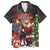 Christmas Canada Family Matching Off The Shoulder Long Sleeve Dress and Hawaiian Shirt Merry Moose-Mas Santa Hugging A Moose - Wonder Print Shop