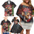 Christmas Canada Family Matching Off Shoulder Short Dress and Hawaiian Shirt Merry Moose-Mas Santa Hugging A Moose - Wonder Print Shop