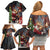 Christmas Canada Family Matching Off Shoulder Short Dress and Hawaiian Shirt Merry Moose-Mas Santa Hugging A Moose - Wonder Print Shop