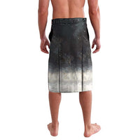 Men's black lavalava wrap skirt with gray-white winter speckle gradient back