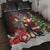 Christmas Canada Quilt Bed Set Merry Moose-Mas Santa Hugging A Moose