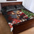 Christmas Canada Quilt Bed Set Merry Moose-Mas Santa Hugging A Moose