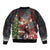 Christmas Canada Sleeve Zip Bomber Jacket Merry Moose-Mas Santa Hugging A Moose