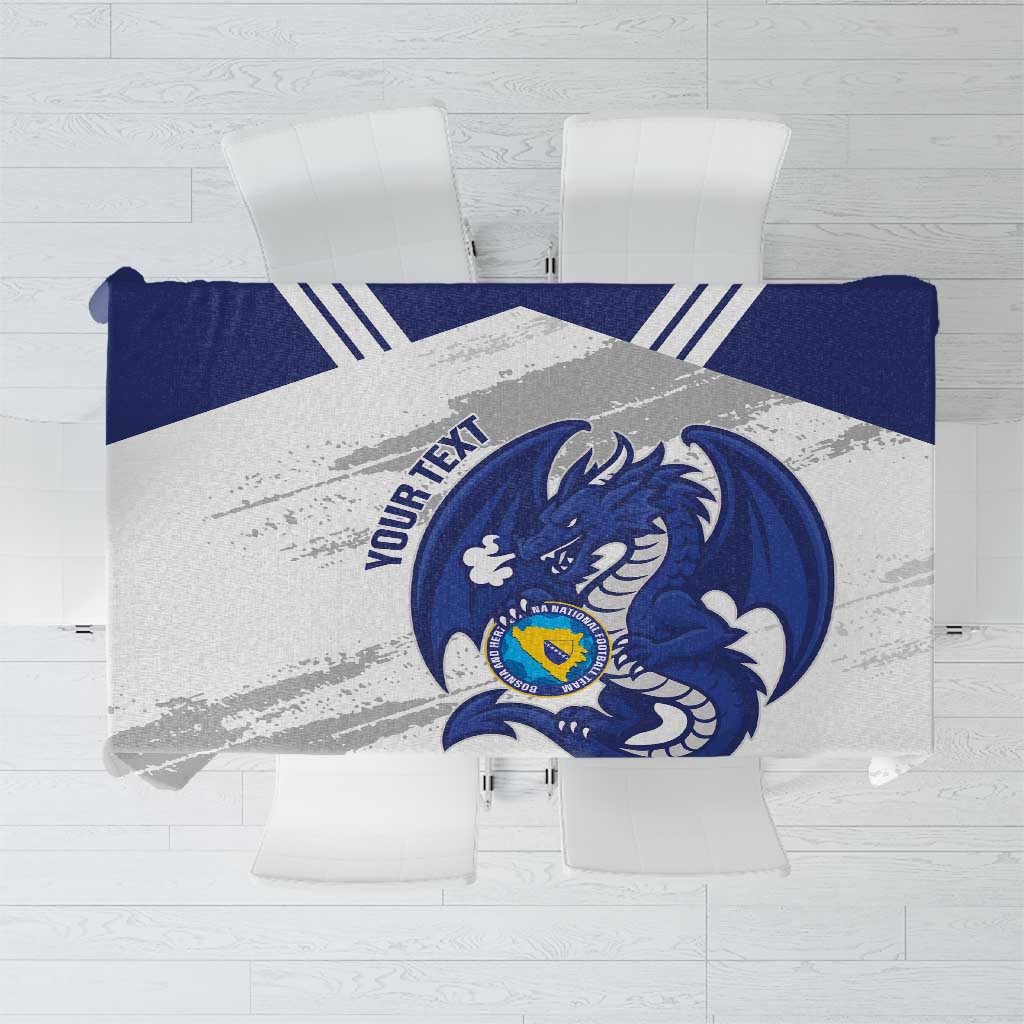 Bosnia and Herzegovina Football Custom Tablecloth Go Zmajevi Mi smo uz vas White Version - Wonder Print Shop