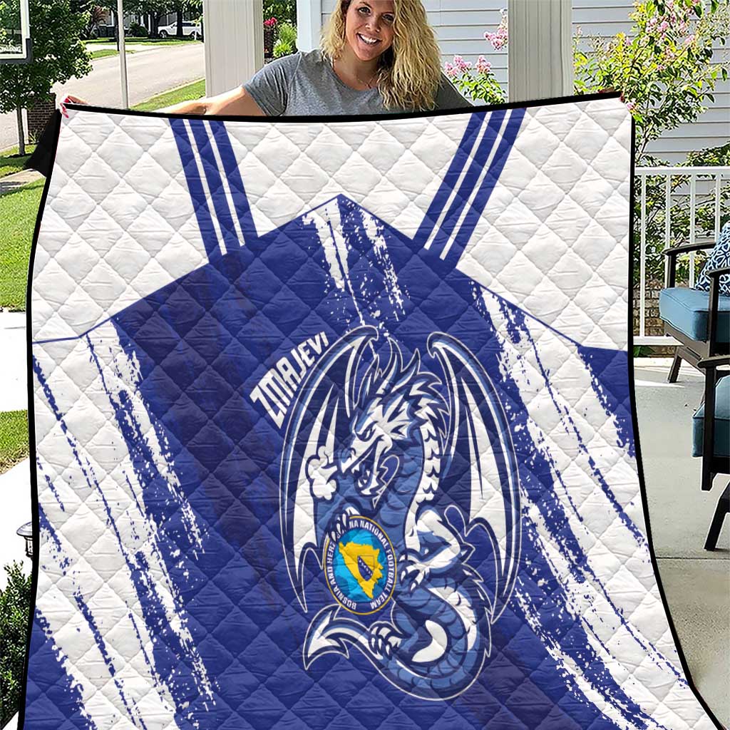 Bosnia and Herzegovina Football Quilt Go Zmajevi Mi smo uz vas Blue Version - Wonder Print Shop