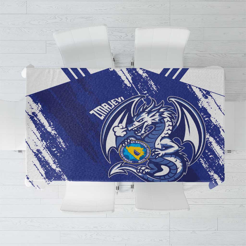 Bosnia and Herzegovina Football Tablecloth Go Zmajevi Mi smo uz vas Blue Version - Wonder Print Shop