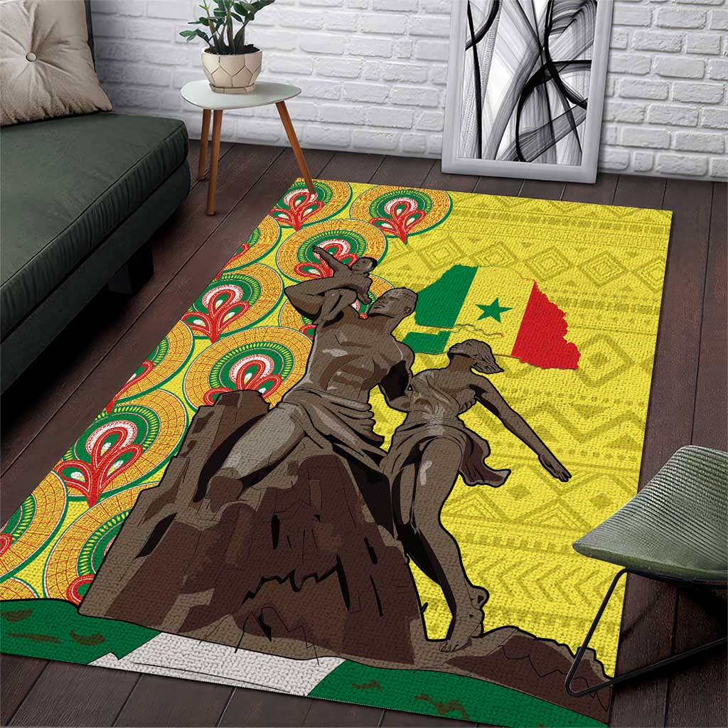 Senegal African Renaissance Monument Area Rug Ankara Pattern