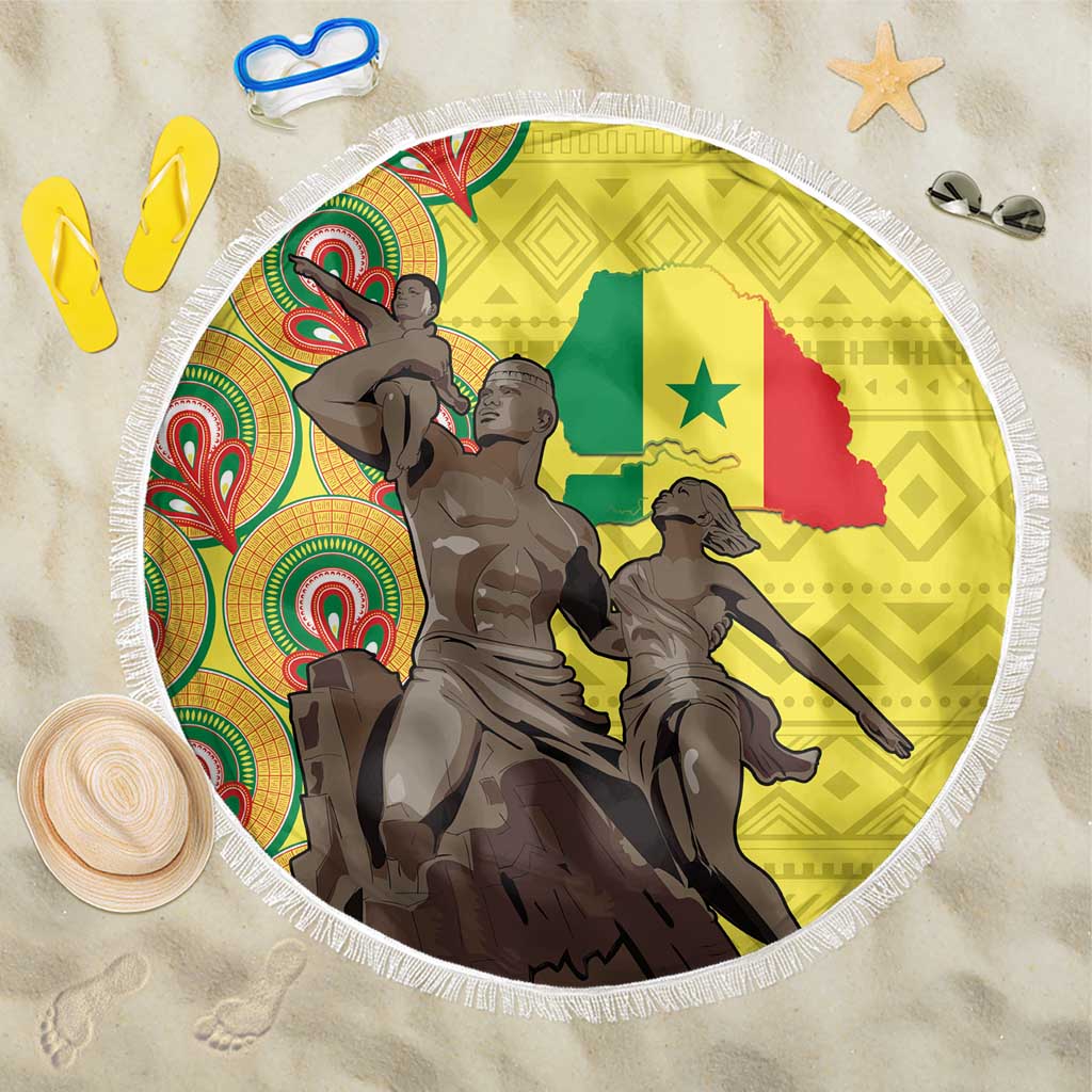 Senegal African Renaissance Monument Beach Blanket Ankara Pattern