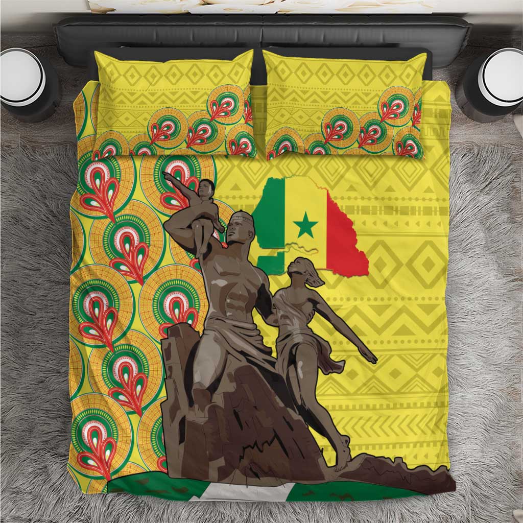 Senegal African Renaissance Monument Bedding Set Ankara Pattern