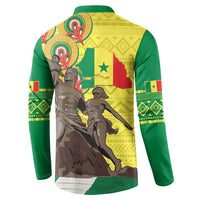 Senegal African Renaissance Monument Button Sweatshirt Ankara Pattern