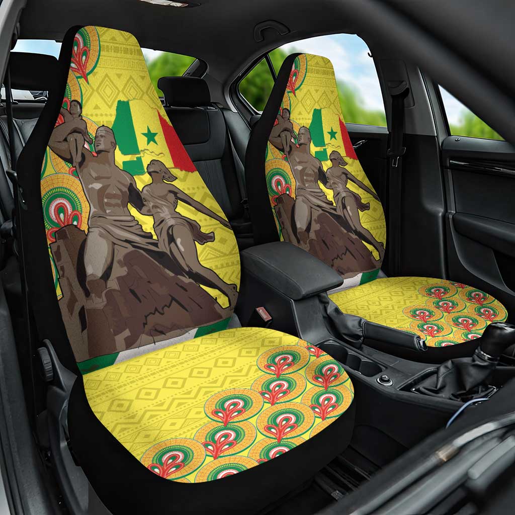 Senegal African Renaissance Monument Car Seat Cover Ankara Pattern